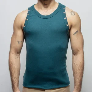 Camiseta tirantes Verde metálico