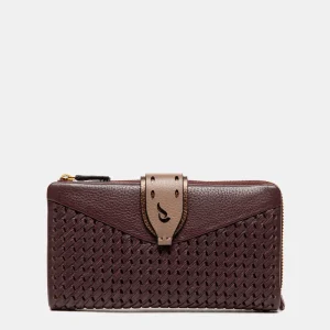 Cartera grande en piel burdeos