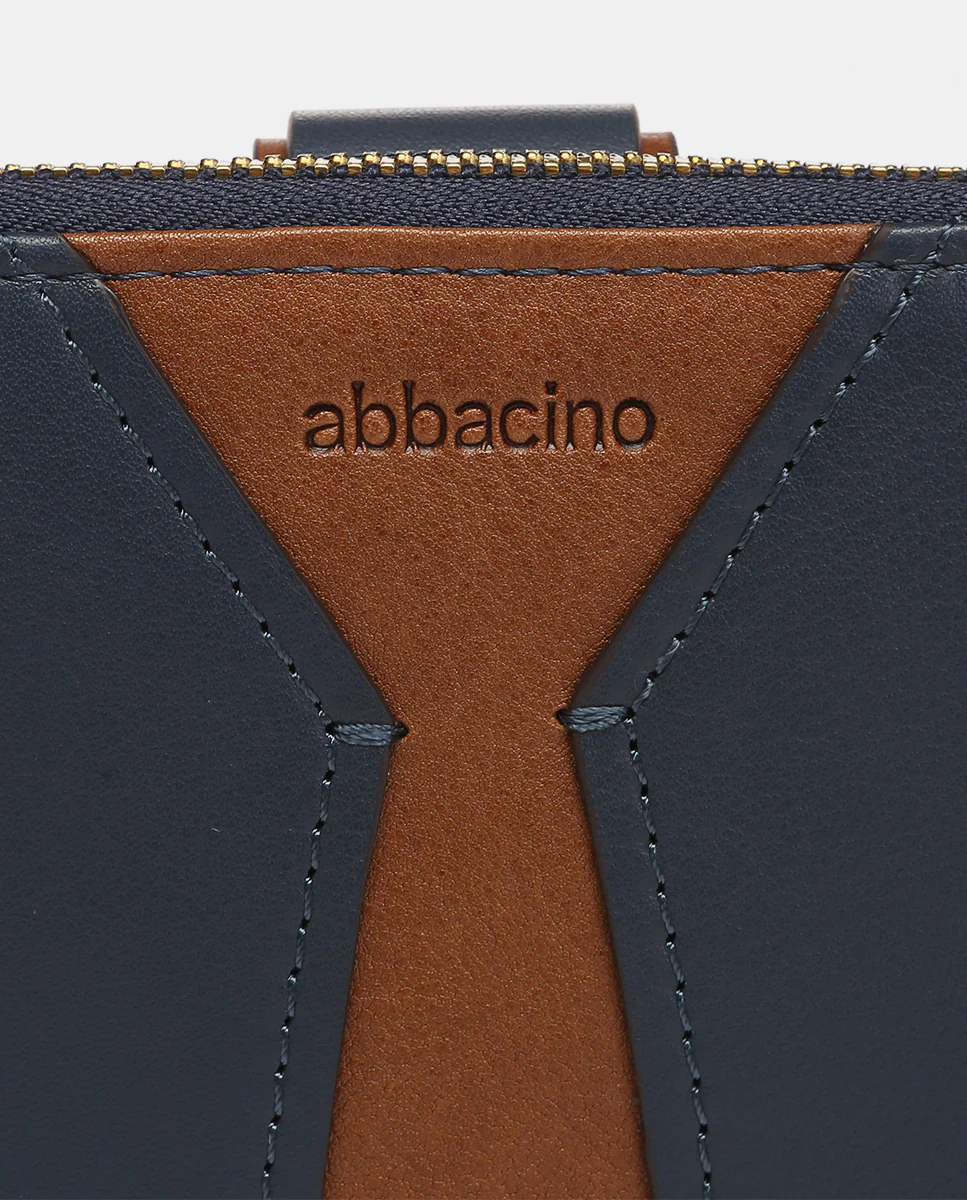 Cartera grande en piel azul - Imagen 7