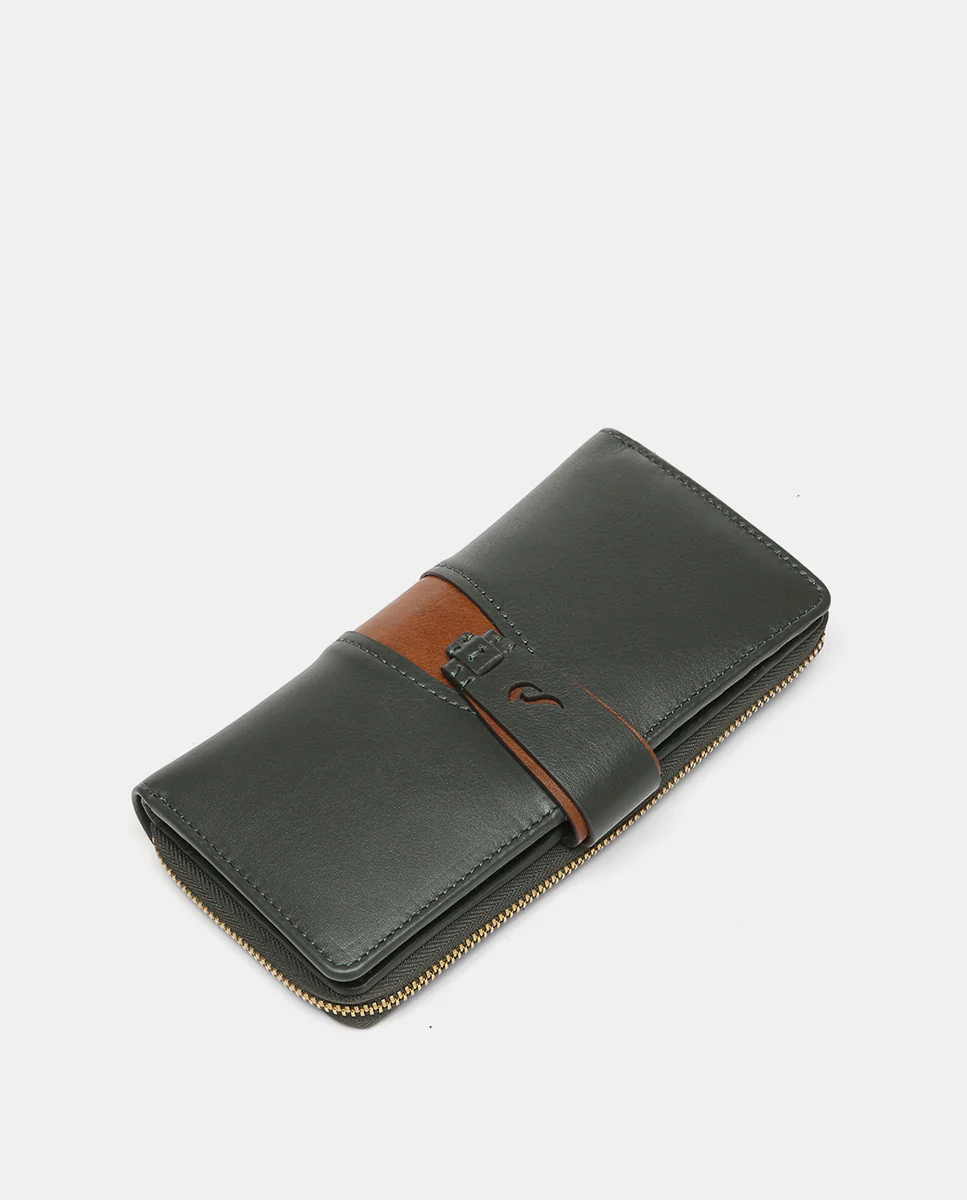 Cartera grande en piel verde - Imagen 6