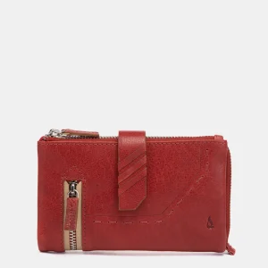 Cartera mediana de piel roja