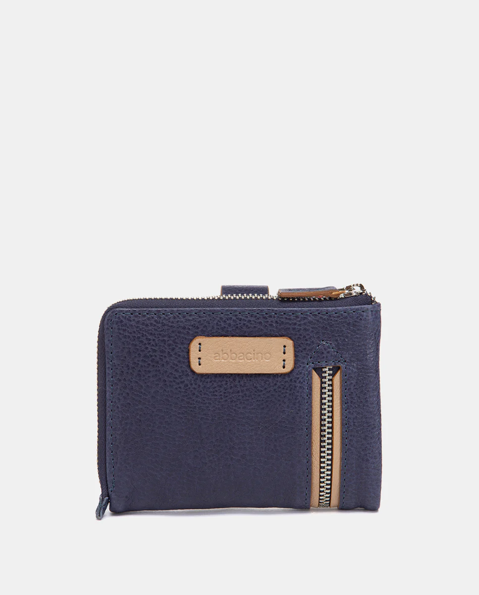 Cartera pequeña de piel azul - Imagen 4