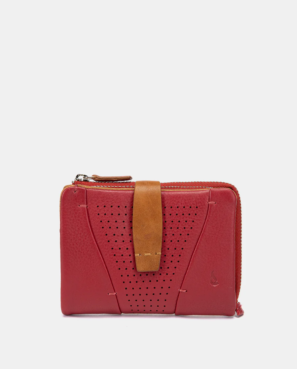 Cartera pequeña de piel roja - Imagen 2
