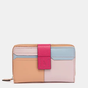 Cartera mediana de piel fucsia