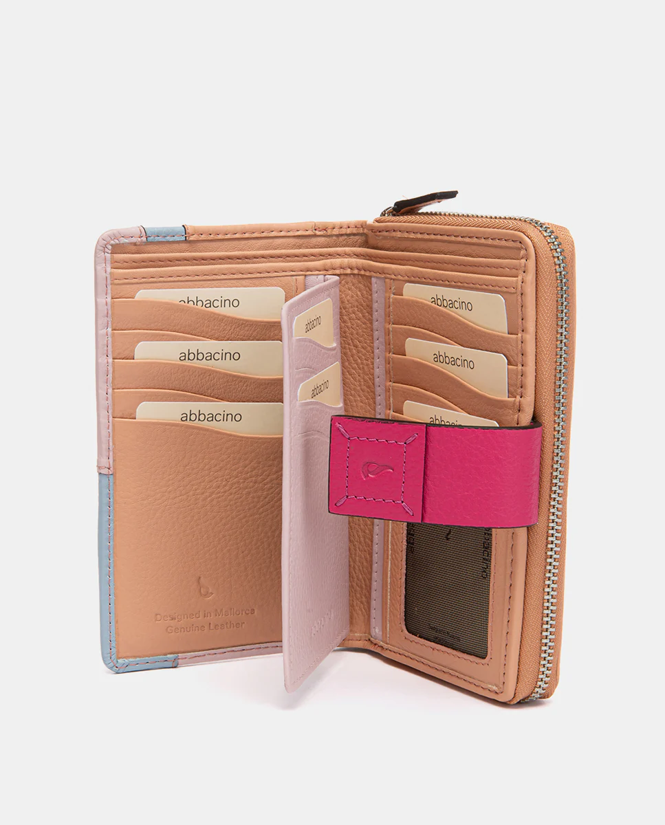 Cartera mediana de piel fucsia - Imagen 3