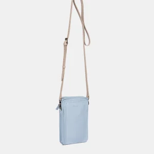 Bolso para móvil de piel azul claro
