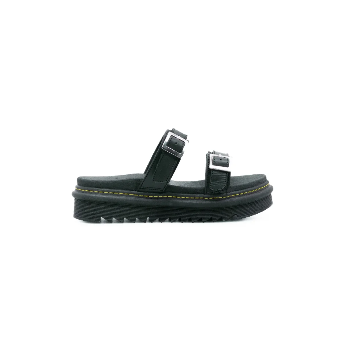 Sandalias Offlander, Tipo Romana, Piel Crazy, Negro, Dos Látigos - Imagen 7