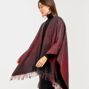 Poncho degradado burdeos