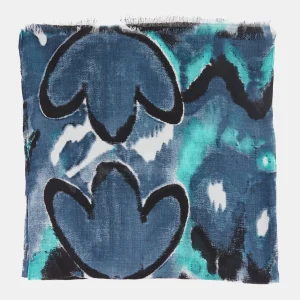 Pañuelo de lana con estampado abstracto verde