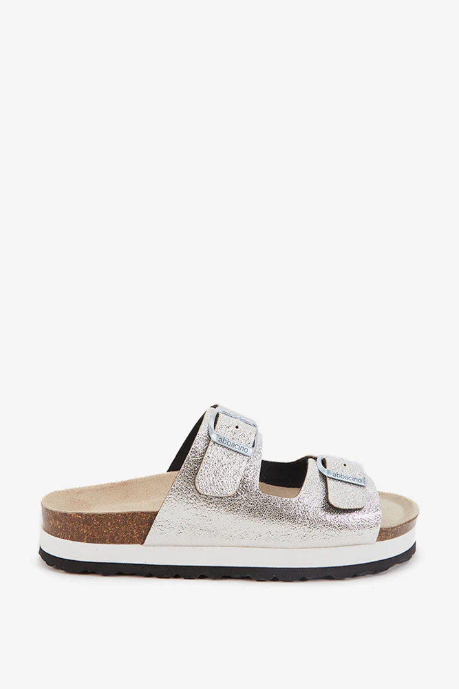 Sandalia con plataforma en plateado