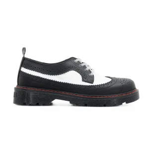 Choclos Offlander, Tipo Boston, Piel Crazy, Negro y Blanco