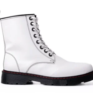 Botas Offlander, Tipo Militar, Piel Napa, Blanco