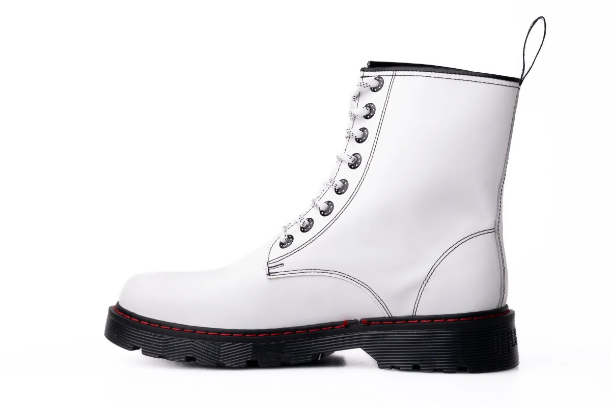 Botas Offlander, Tipo Militar, Piel Napa, Blanco - Imagen 5