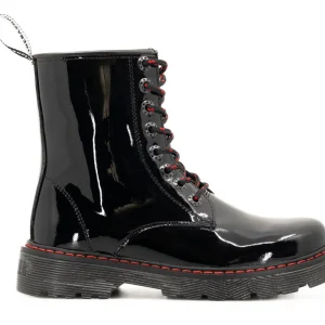 Botas Offlander, Tipo Militar, Piel Charol, Negro