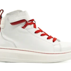Tenis Offlander, Tipo Bota, Piel Napa, Blanco