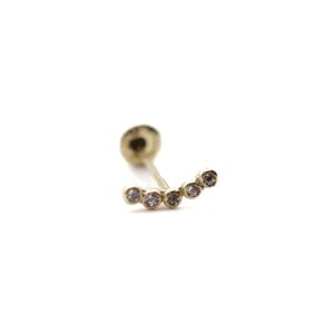 Arete Curvo de Oro con Zirconias Biselada
